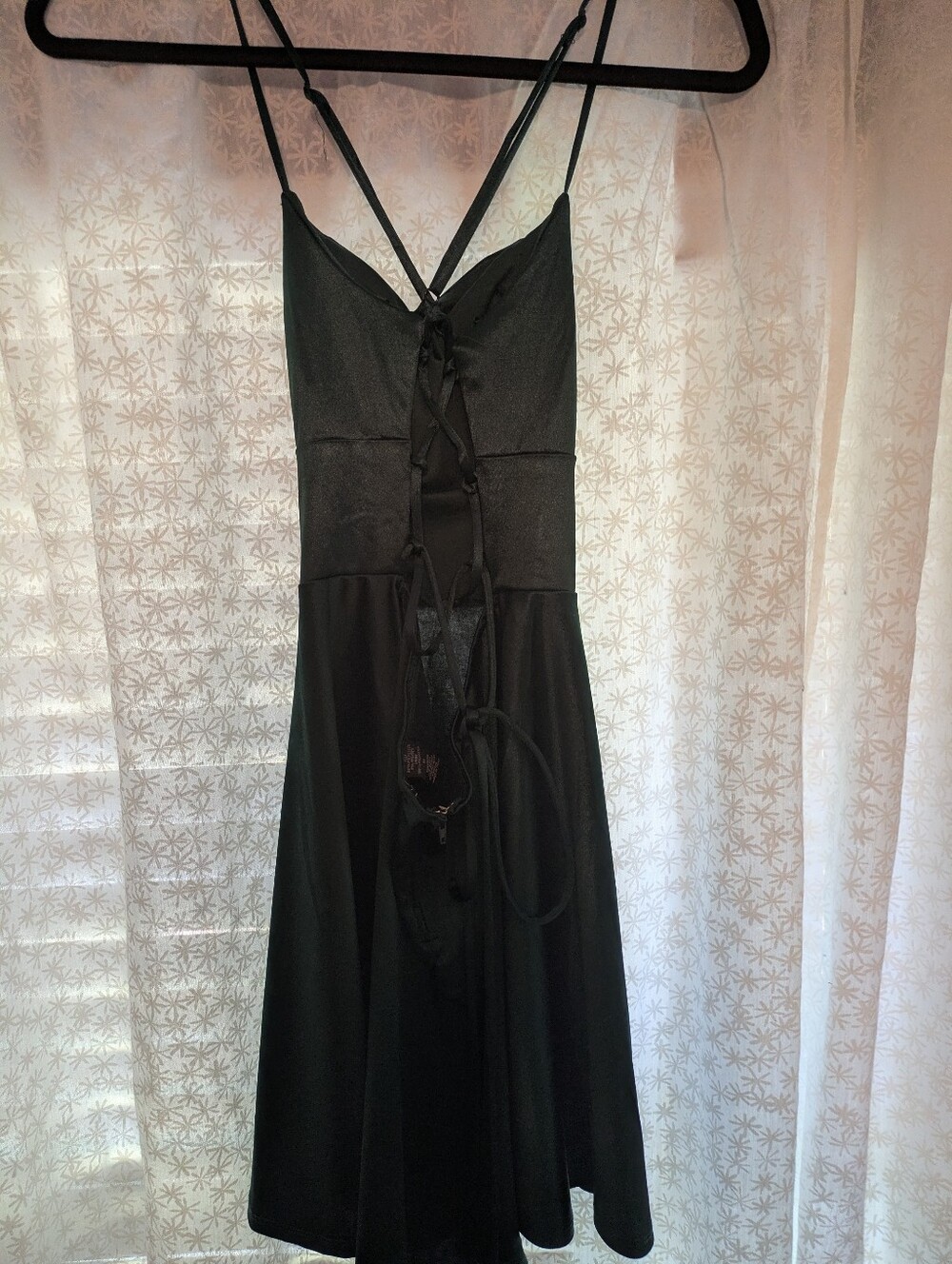 Windsor Deep Green Backless Lace-Up Midi Dress